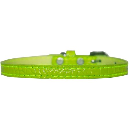 MIRAGE PET PRODUCTS Omaha Plain Croc Dog CollarLime Green Size 12 720-01 LGC12